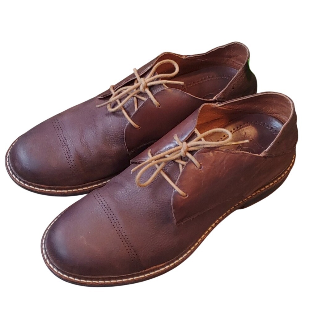 Olukai Oxford Shoes‎ Walino Brown Pebbled Leather Cap Toe Mens 8.5 10257-SASA